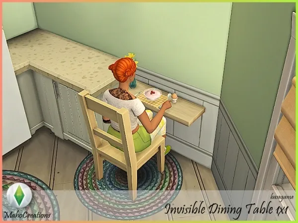 Alpha mahocreations Invisible Dining Table 1x1 - The Sims 4 Custom Content