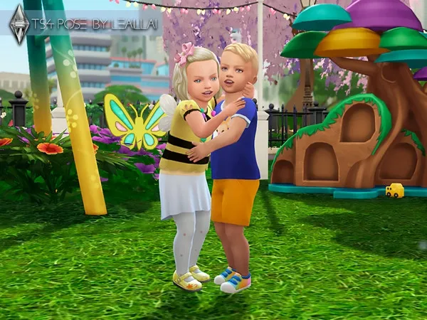 Alpha [ ] Couple pose_toddlers - The Sims 4 Custom Content