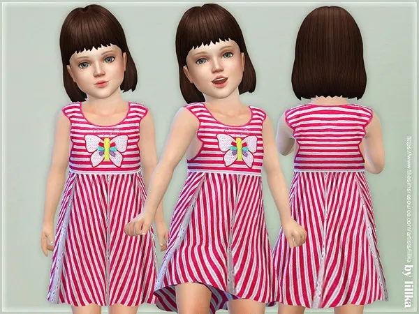 Maxis Match Toddler Girls Butterfly Dress - The Sims 4 Custom Content