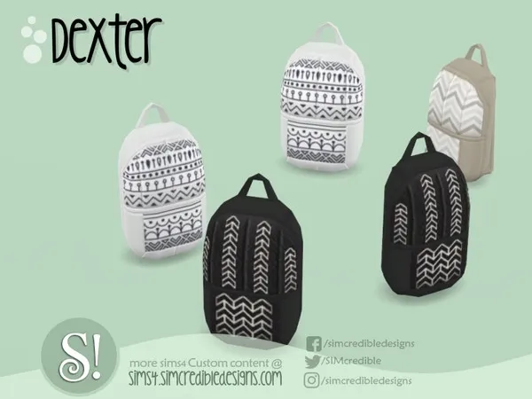 Dexter Backpack - The Sims 4 Custom Content