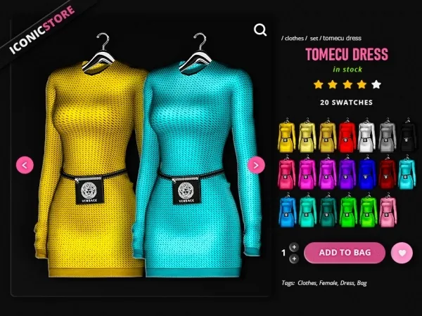 Alpha iconic tomecu dress by iconic - The Sims 4 Custom Content