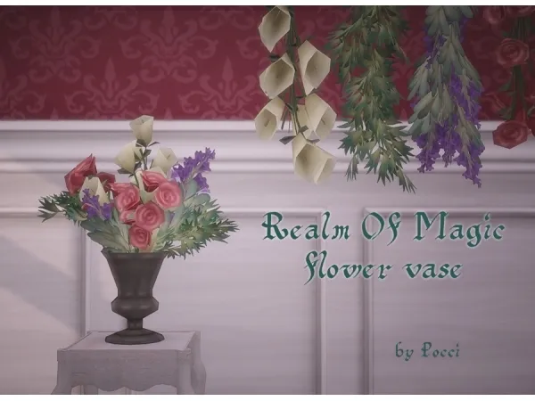 Maxis Match serenebluesims Realm Of Magic flower vase - The Sims 4 Custom Content
