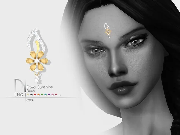 Alpha Floral Sunhine Bindi - The Sims 4 Custom Content