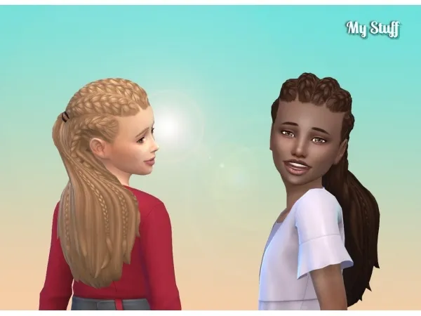 Maxis Match zurkdesign Magic Braids for Girls - The Sims 4 Custom Content