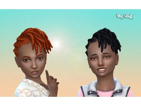 Maxis Match zurkdesign Flat Twist Updo for Kids - The Sims 4 Custom Content