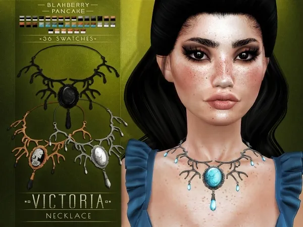 Alpha Blahberry Pancake Victoria Necklace by blahberry-pancake - The Sims 4 Custom Content