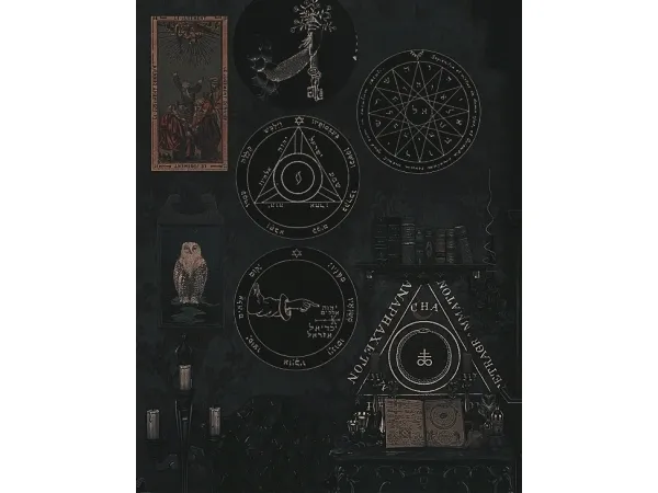 Alpha aggressivekitty Dark Art signs pentagram - The Sims 4 Custom Content
