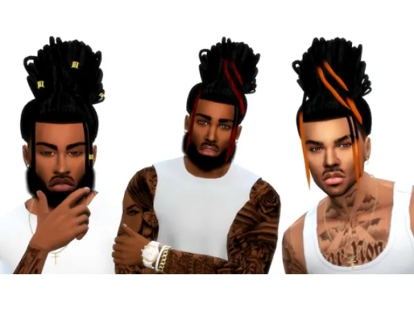 Alpha xxblacksims Male Colored Dreads - The Sims 4 Custom Content