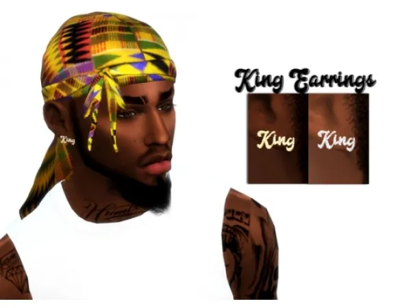 Alpha xxblacksimsKing Earrings - The Sims 4 Custom Content