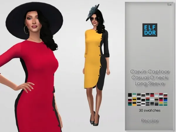 Alpha Carvin Captoor Casual Oneck Long Sleeve RC - The Sims 4 Custom Content