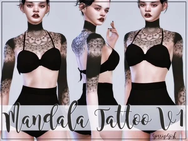 Mix Mandala Tattoo V1 Gossip Girl - The Sims 4 Custom Content