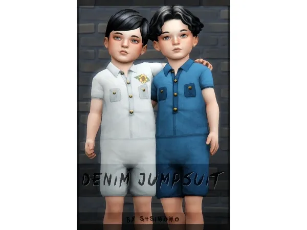 Maxis Match s4simomo Denim Jumpsuit - The Sims 4 Custom Content