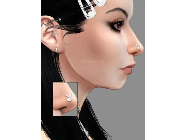 Alpha bknysimz Playboy nose ring - The Sims 4 Custom Content