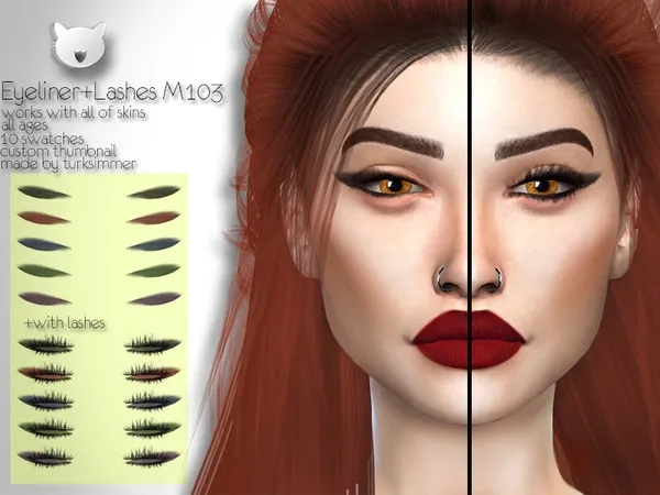 Alpha EyelinerLashes M103 - The Sims 4 Custom Content