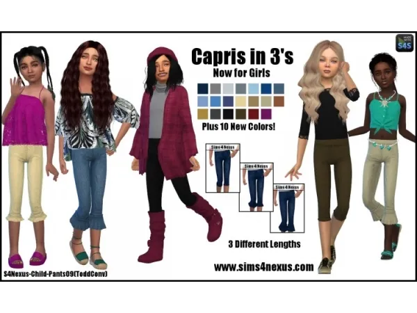 Alpha sims4nexus Capris in 3s (For Girls) - The Sims 4 Custom Content