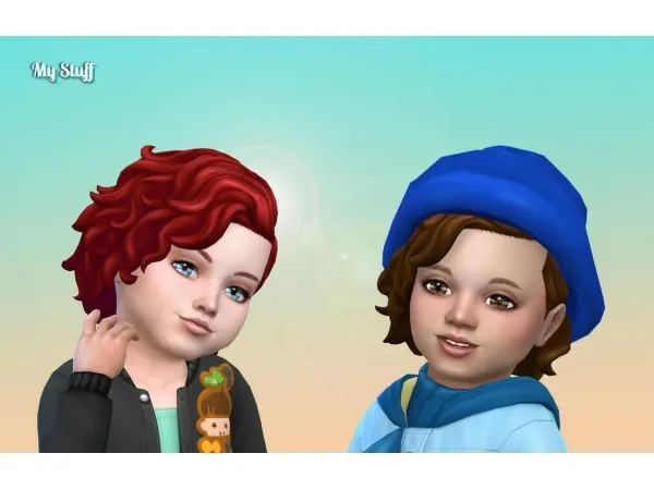 Maxis Match zurkdesign RM Short Curly for Toddlers - The Sims 4 Custom Content
