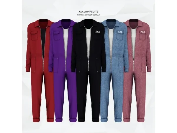 Alpha XXX Jumpsuits by gorillax3 - The Sims 4 Custom Content