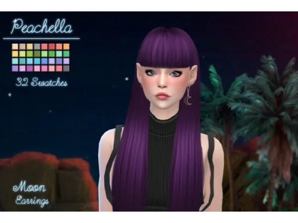 Maxis Match peachella sims Moon Earrings - The Sims 4 Custom Content