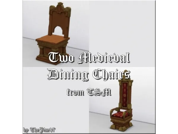 Maxis Match Two Medieval Dining Chairs by TheJim07 - The Sims 4 Custom Content