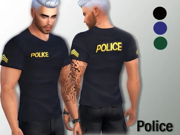 Maxis Match Police T shirt - The Sims 4 Custom Content