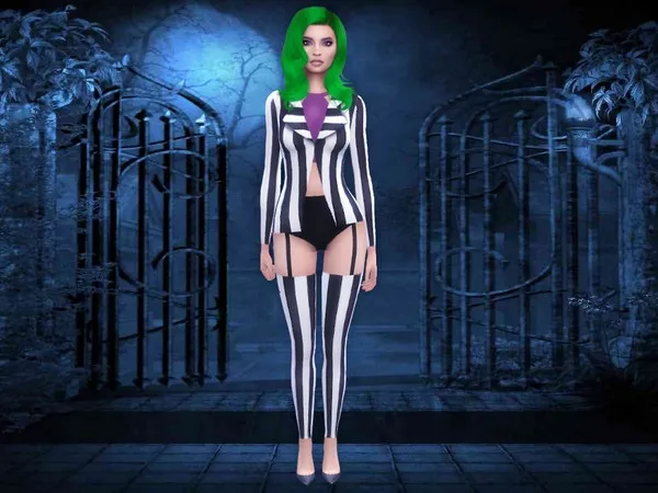 Alpha Beetlejuice Costume [tigerlilly] - The Sims 4 Custom Content