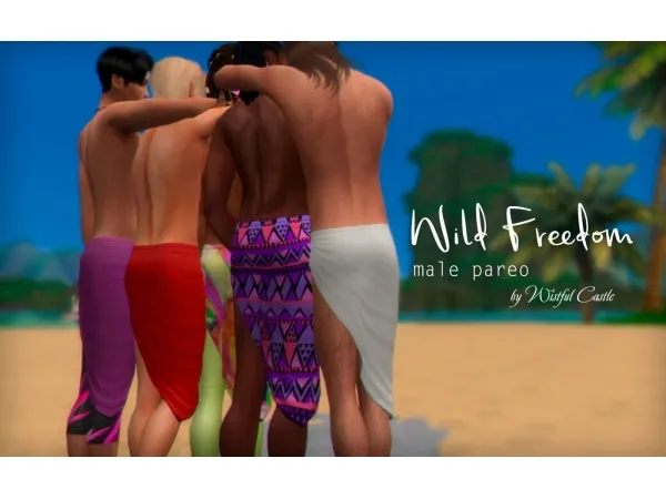 Maxis Match Wild Freedom (Male pareo) by Wistful Castle - The Sims 4 Custom Content