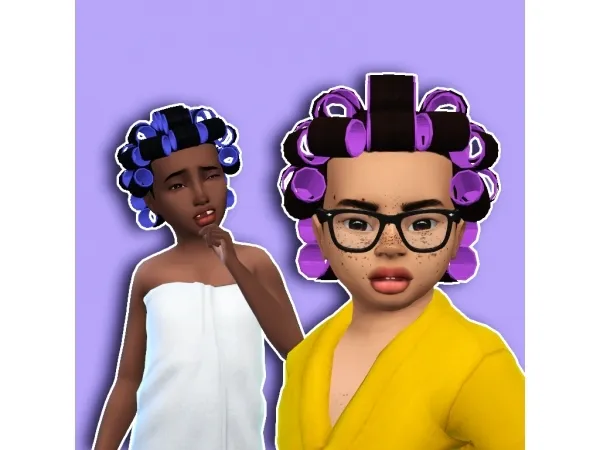 Maxis Match Hair Rollers Converted to Children Toddlers by HBCU Black Girl - The Sims 4 Custom Content