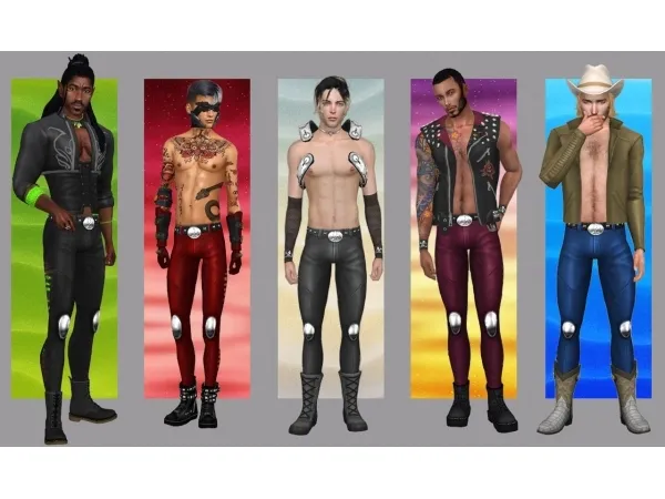 Maxis Match Post Apocalypse (male leather pants) by Wistful Castle - The Sims 4 Custom Content