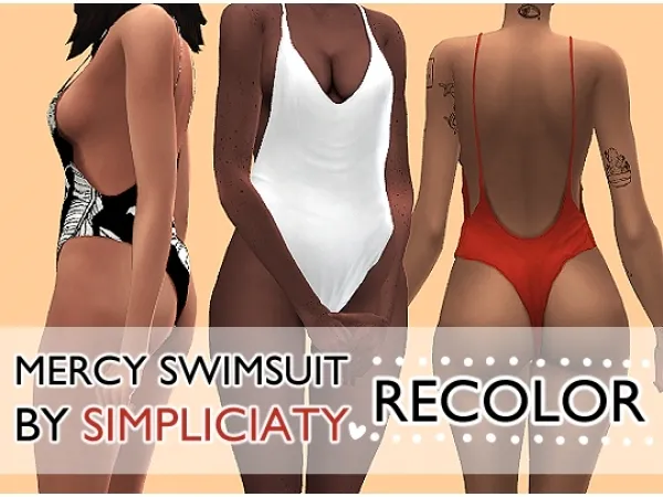 Maxis Match maushasi Simpliciaty Mercy Swimsuit Recolor - The Sims 4 Custom Content