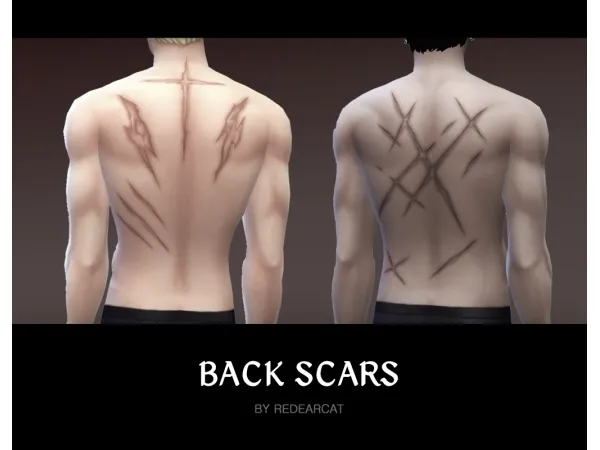 Alpha redearcat BACK SCAR_1 - The Sims 4 Custom Content