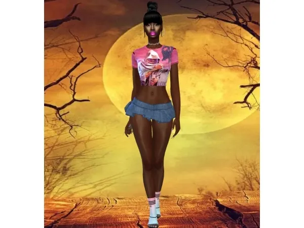 Alpha Halloween Megadeth Top and CAS Backgrounds - The Sims 4 Custom Content