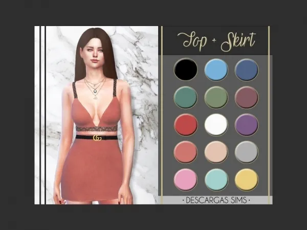 Maxis Match Top Skirt - The Sims 4 Custom Content
