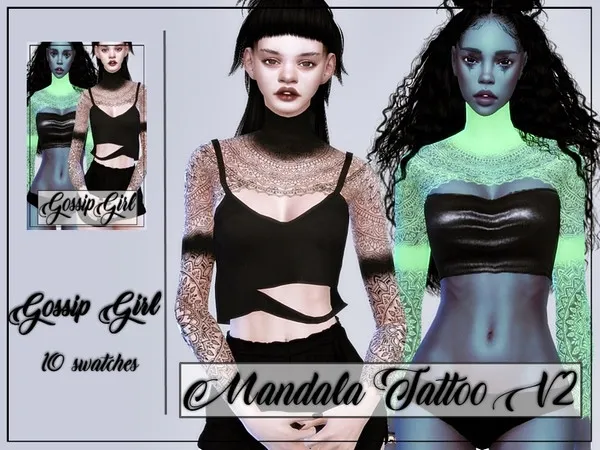 Mix Mandala Tattoo V2 Gossip Girl - The Sims 4 Custom Content