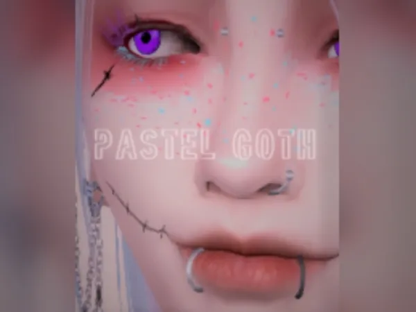 Alpha spacebaba Pastel Goth MakeUp - The Sims 4 Custom Content