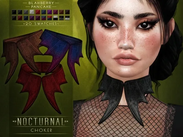 Maxis Match Blahberry Pancake Nocturnal Choker - The Sims 4 Custom Content