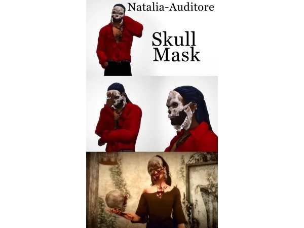 Alpha Skull Mask Auditore by Natalia - The Sims 4 Custom Content