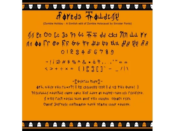 Spooky Simlish Fonts by Franzilla - The Sims 3 Custom Content