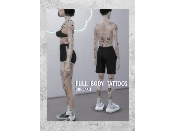 Mix bbpeaxh Full body tattoos - The Sims 4 Custom Content