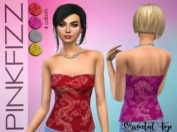 Maxis Match Oriental Top - The Sims 4 Custom Content