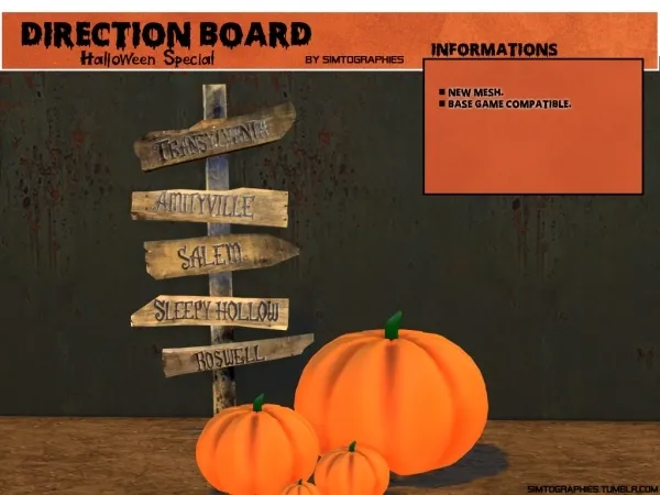 Alpha Direction Board Halloween Special - The Sims 4 Custom Content