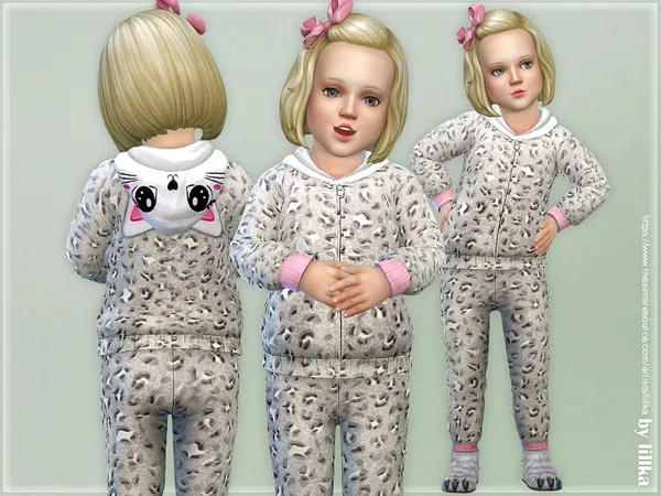 Maxis Match Gray Leopard Hooded Overall - The Sims 4 Custom Content