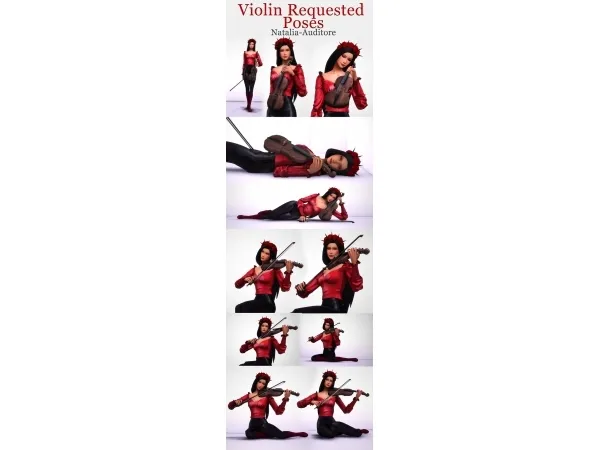 Alpha Violin request poses Auditore by Natalia - The Sims 4 Custom Content