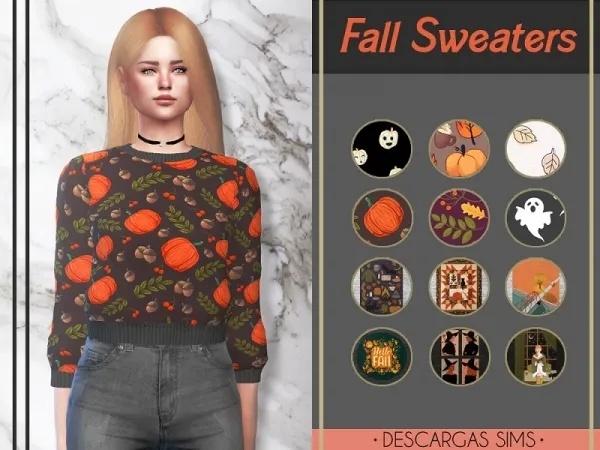 Alpha Fall Sweaters - The Sims 4 Custom Content