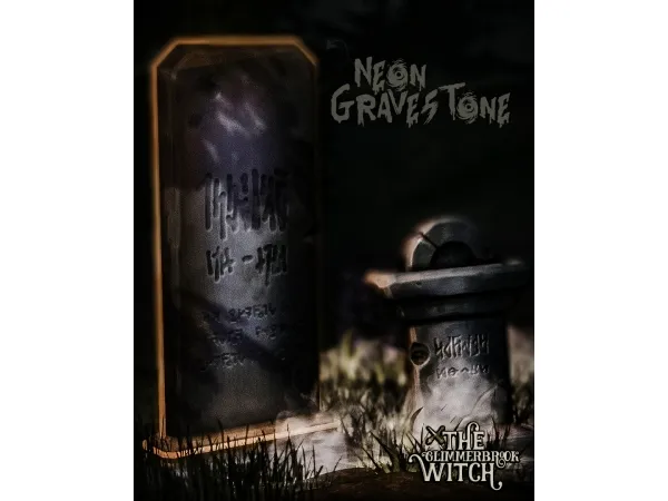 Alpha glimmerbrookwitch THE NEON GRAVESTONE - The Sims 4 Custom Content