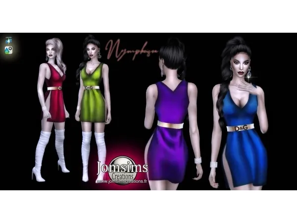 Alpha jomsimscreations Nympheisea dress - The Sims 4 Custom Content
