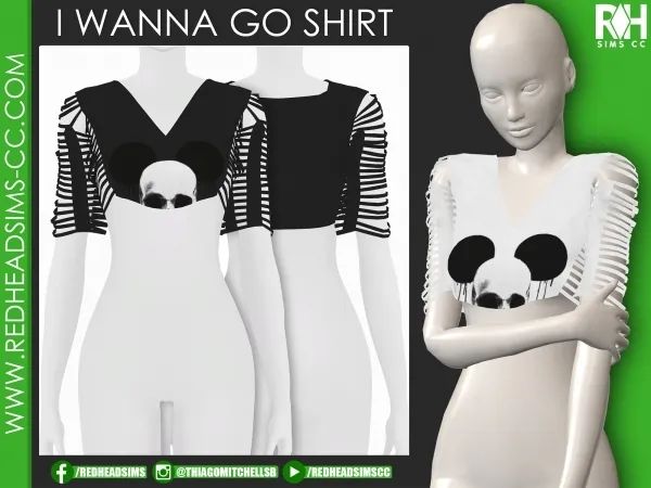 Alpha I WANNA GO SHIRT - The Sims 4 Custom Content