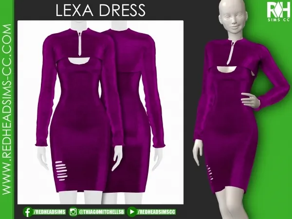 Alpha LEXA DRESS - The Sims 4 Custom Content