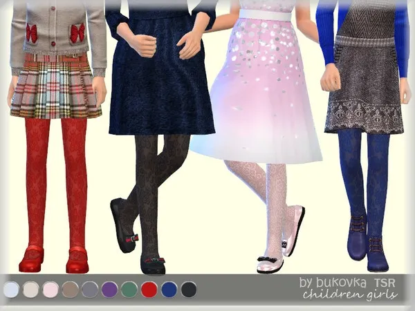 Alpha Lace Tights child - The Sims 4 Custom Content