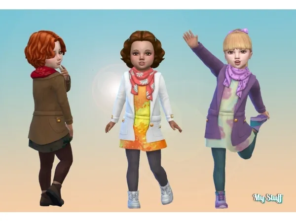 Maxis Match zurkdesign Jacket Scarf for Toddlers - The Sims 4 Custom Content