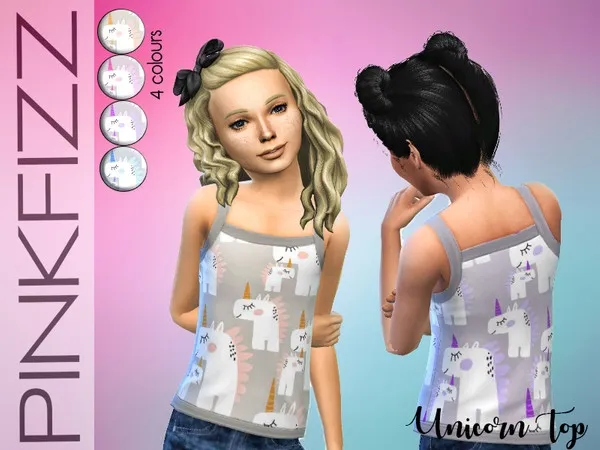 Alpha Unicorn Top - The Sims 4 Custom Content